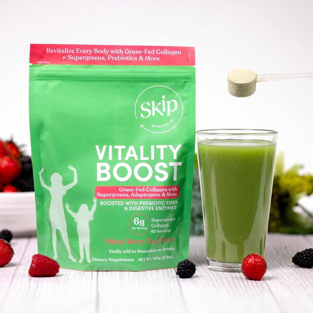 Vitality Boost Supergreens with Multi Collagen 240g Pouch