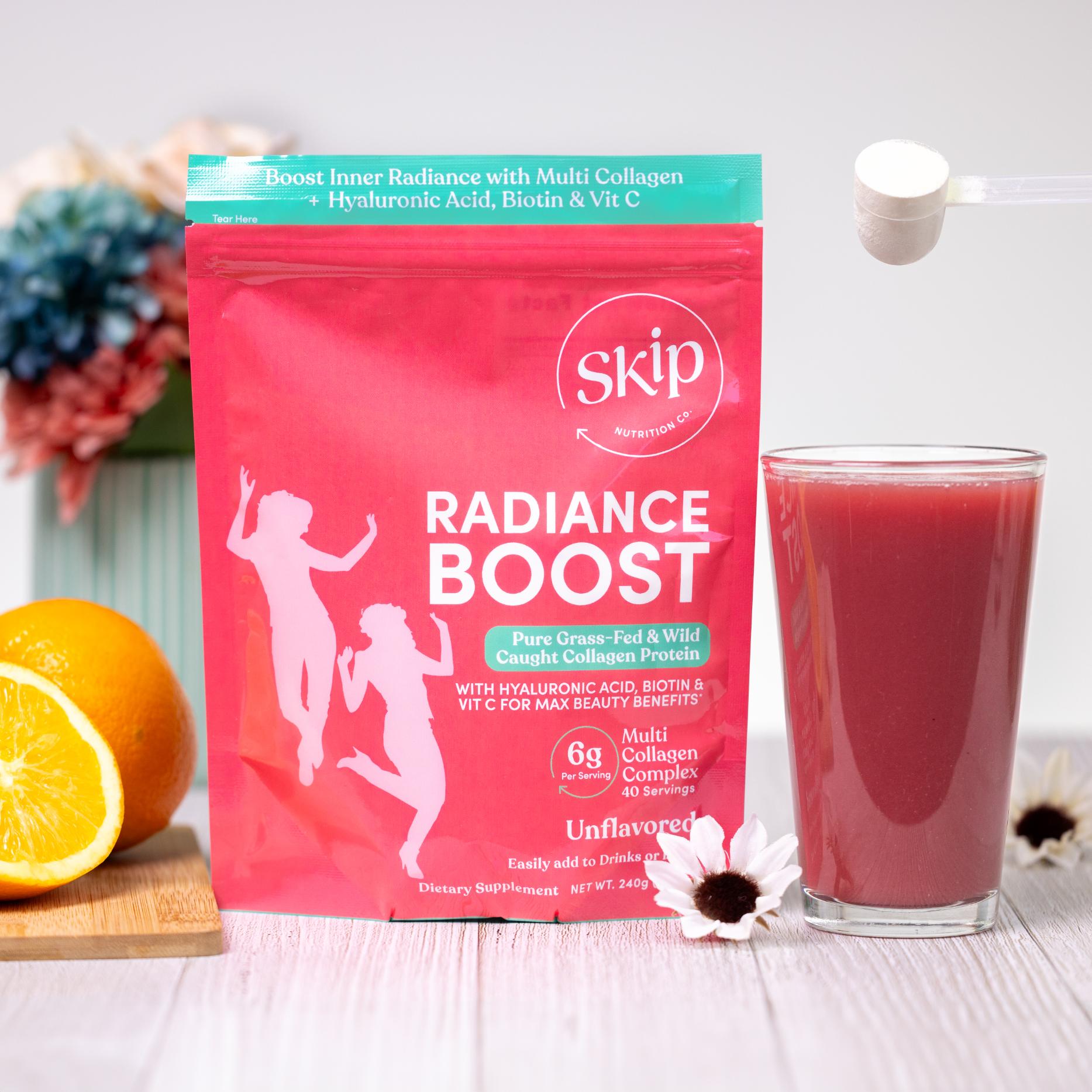 Radiance Boost -  Multi Collagen with Vitamin C, Hyaluronic Acid &amp; Keratin 240g Pouch (Unflavored)