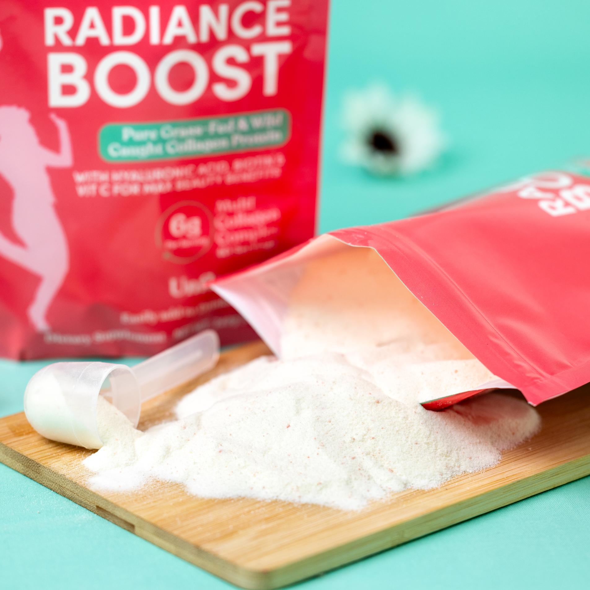 Radiance Boost -  Multi Collagen with Vitamin C, Hyaluronic Acid &amp; Keratin 240g Pouch (Unflavored)